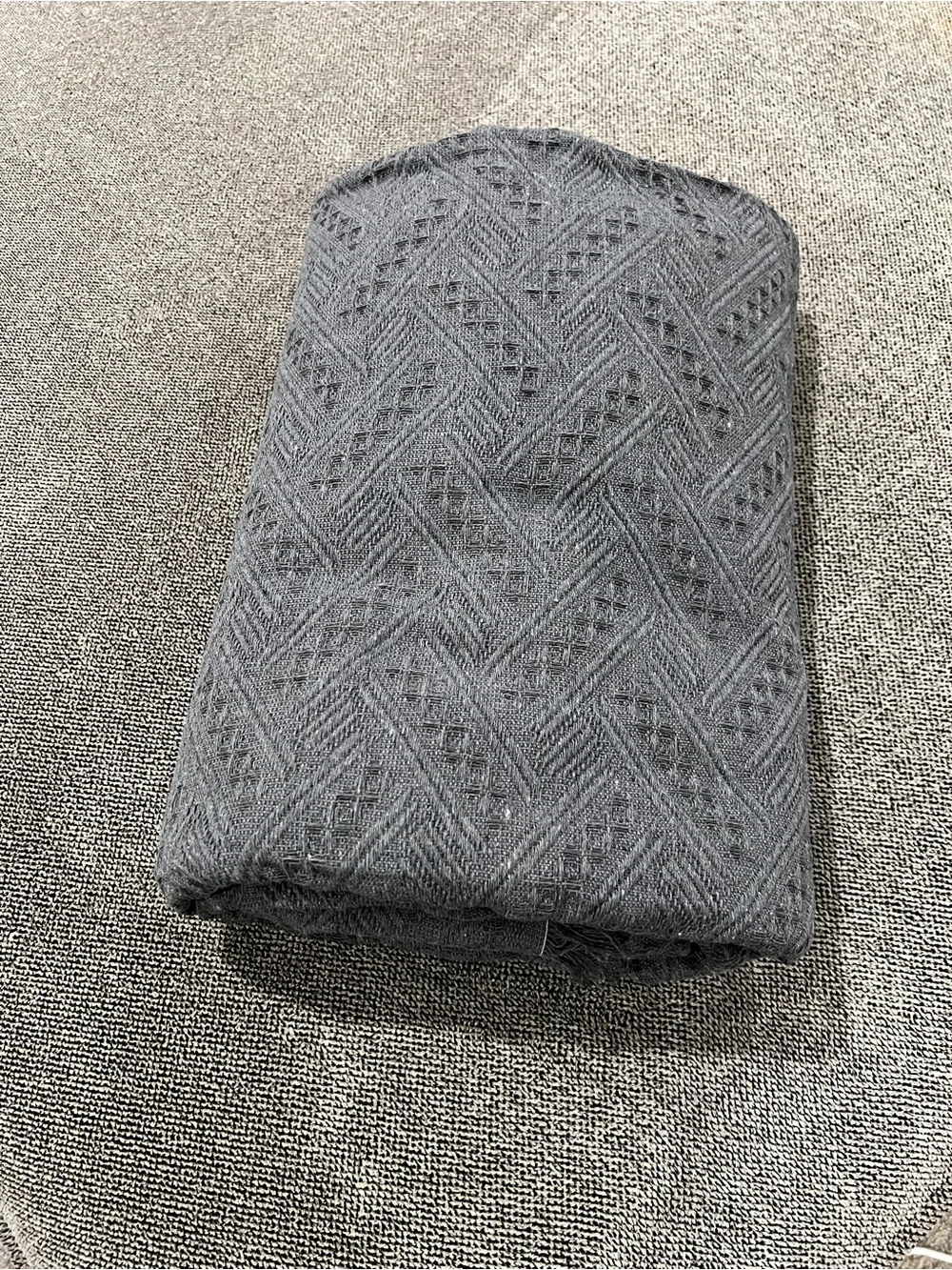 Textured Fringe Bedspread - Charcoal Gray